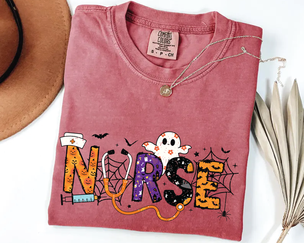 Halloween Nurse Shirt – Funny Spooky Nurse Tee with Ghost