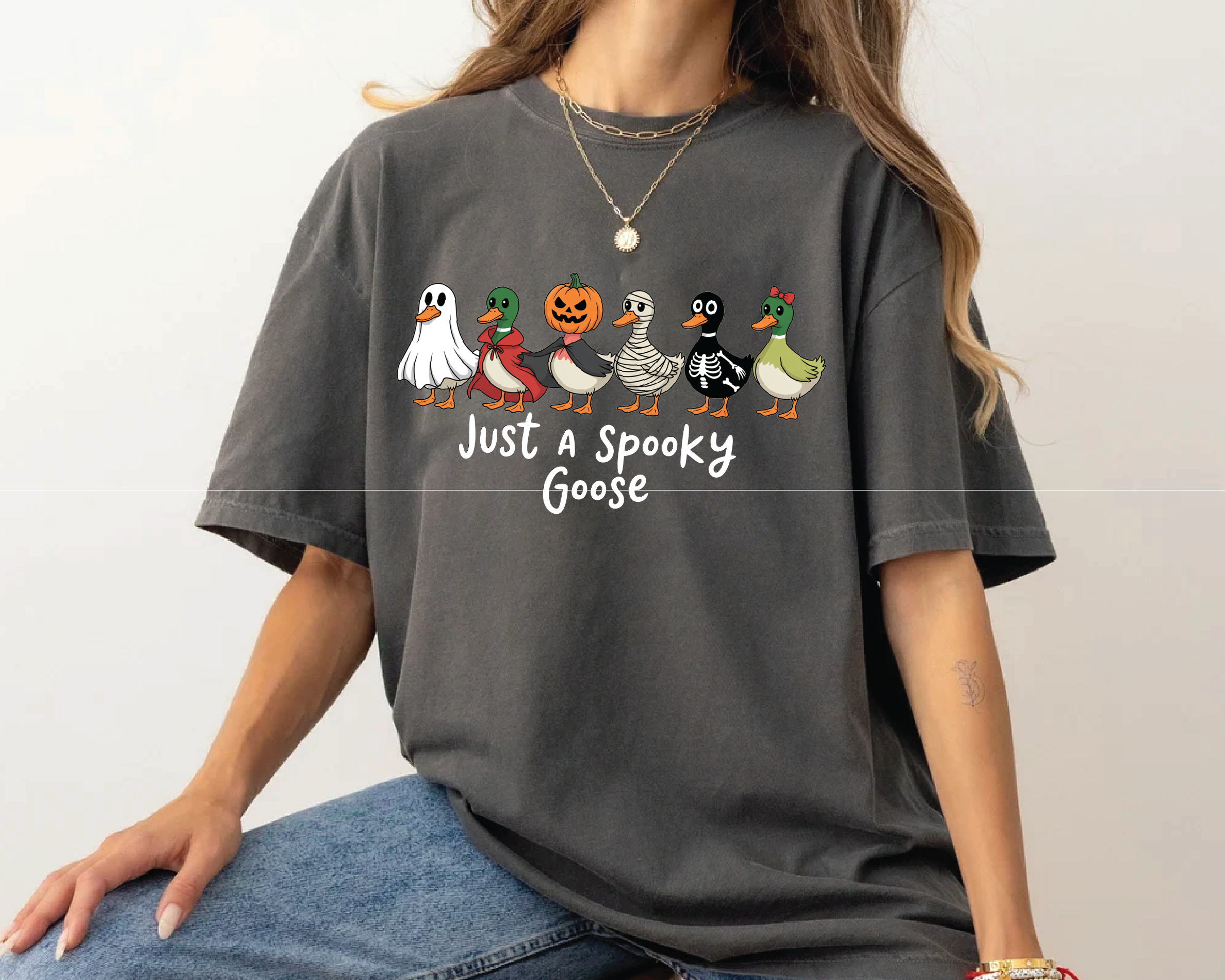Just A Spooky Goose Shirt – Funny Halloween Goose Costume Tee