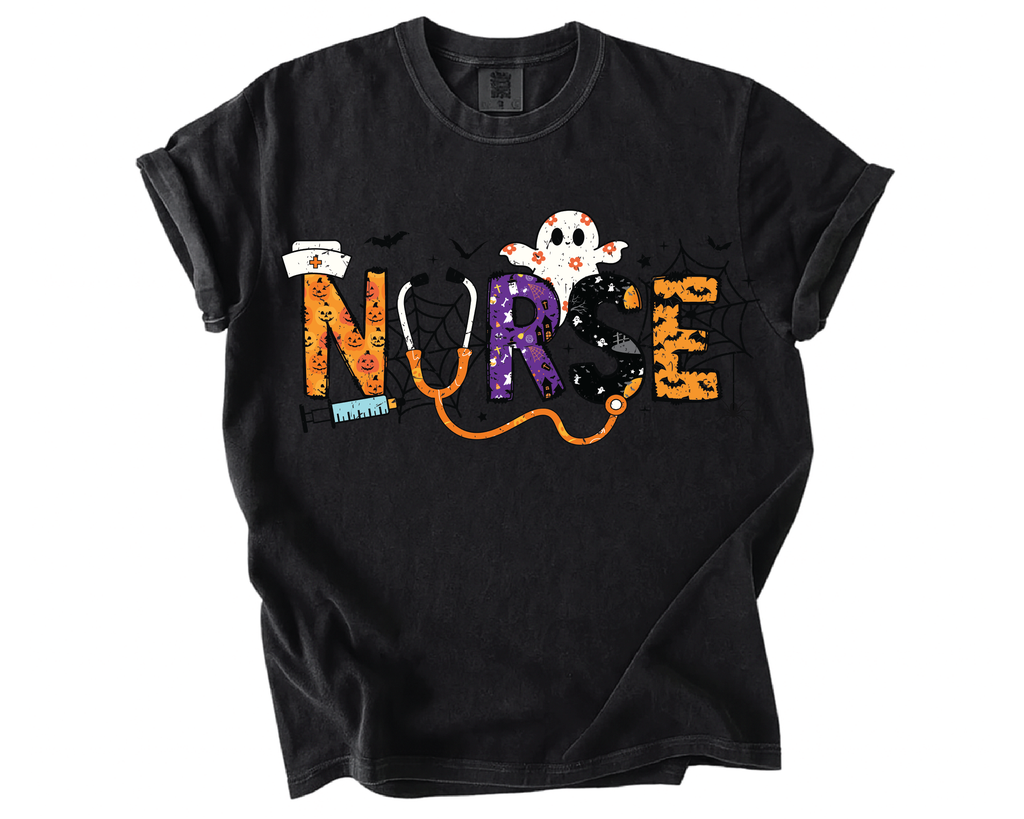 Halloween Nurse Shirt – Funny Spooky Nurse Tee with Ghost