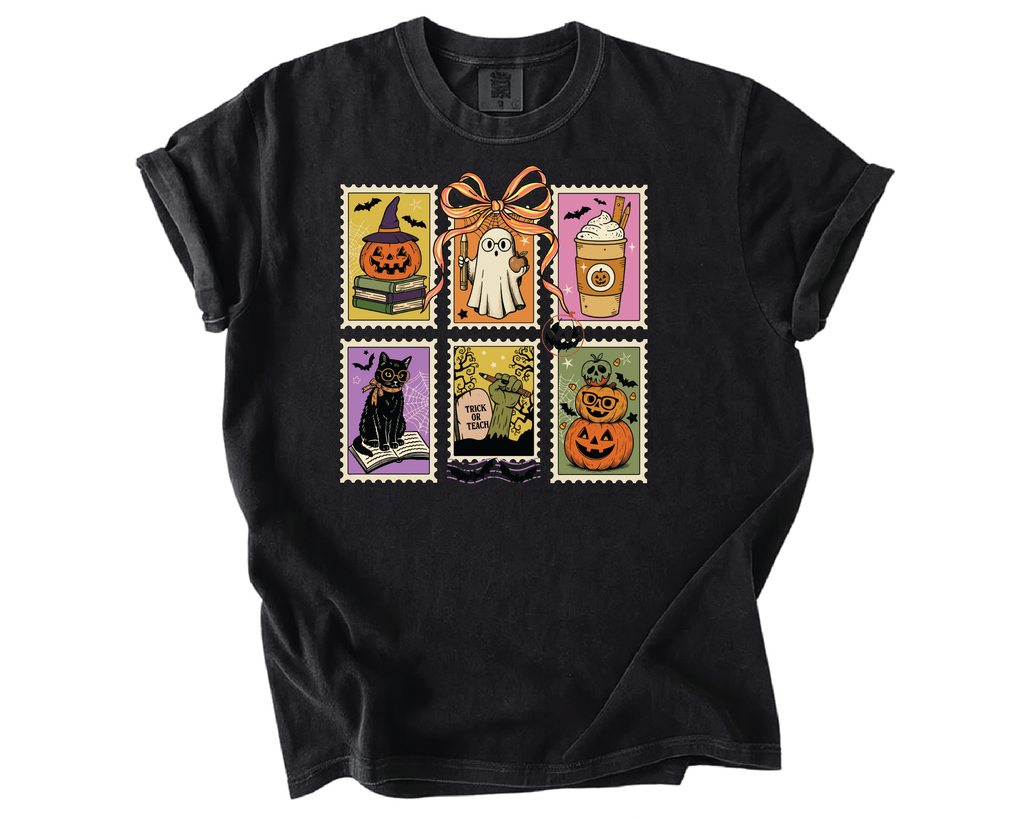 Halloween Stamp Shirt – Retro Spooky Season Tee