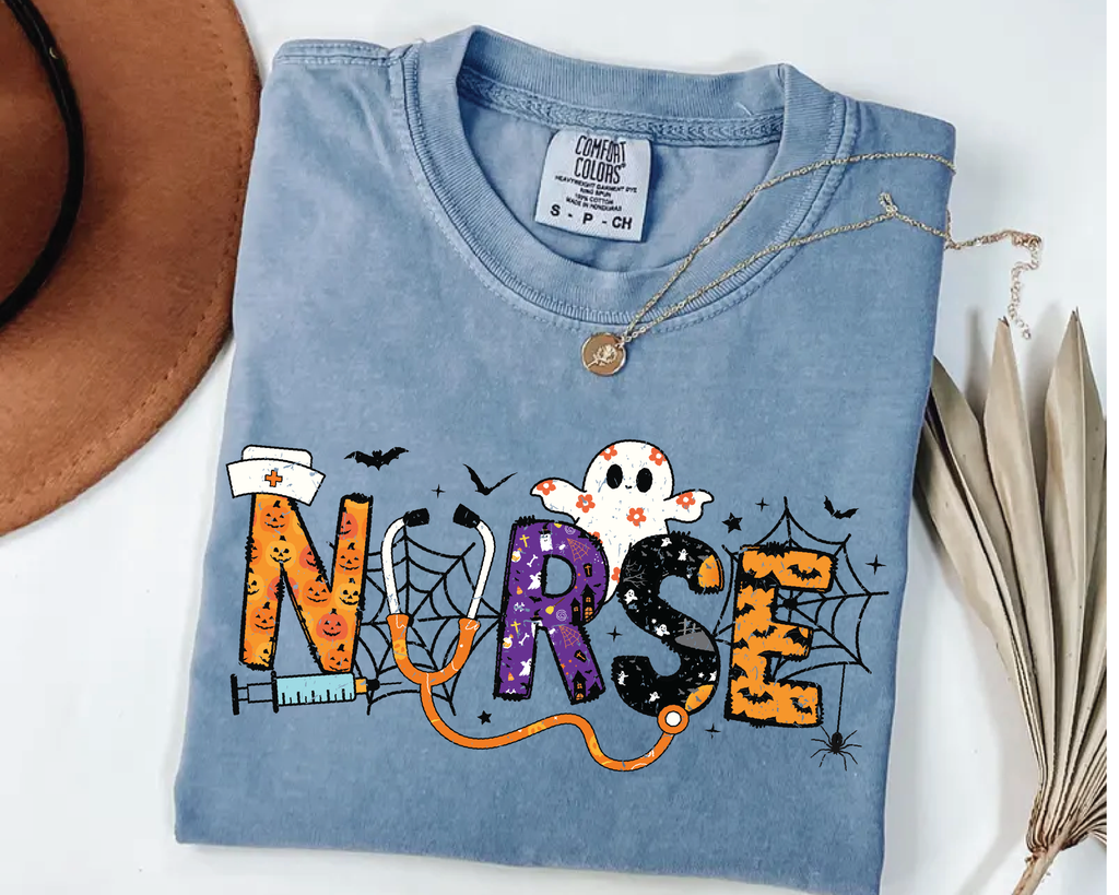 Halloween Nurse Shirt – Funny Spooky Nurse Tee with Ghost