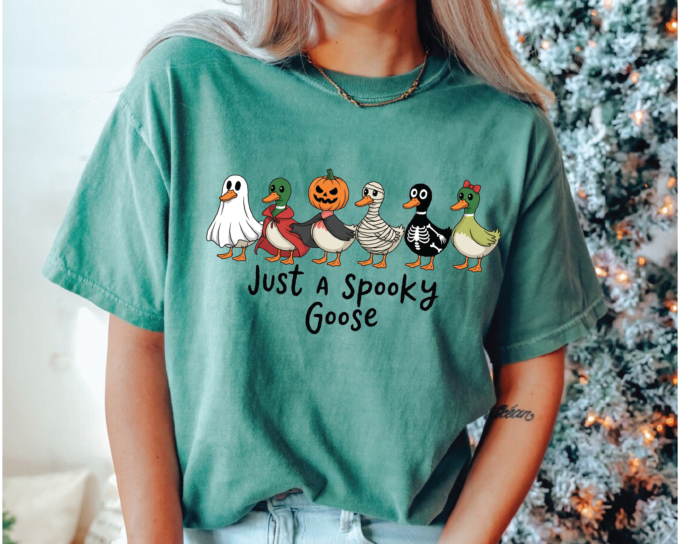 Just A Spooky Goose Shirt – Funny Halloween Goose Costume Tee
