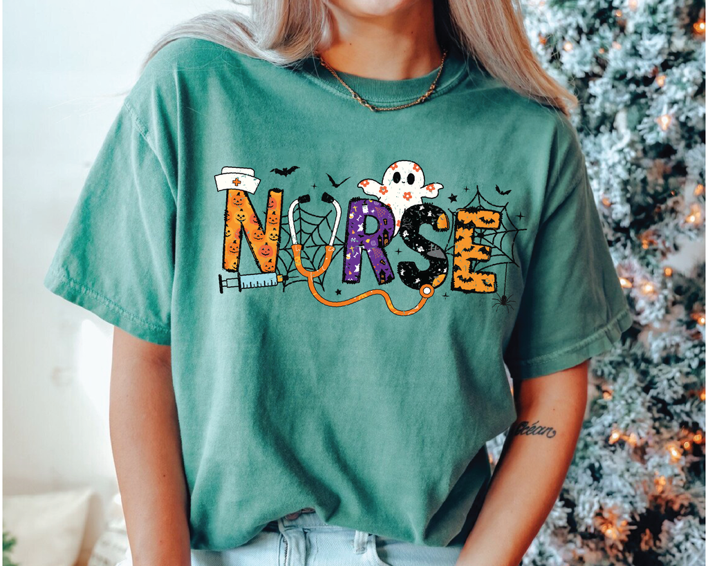 Halloween Nurse Shirt – Funny Spooky Nurse Tee with Ghost