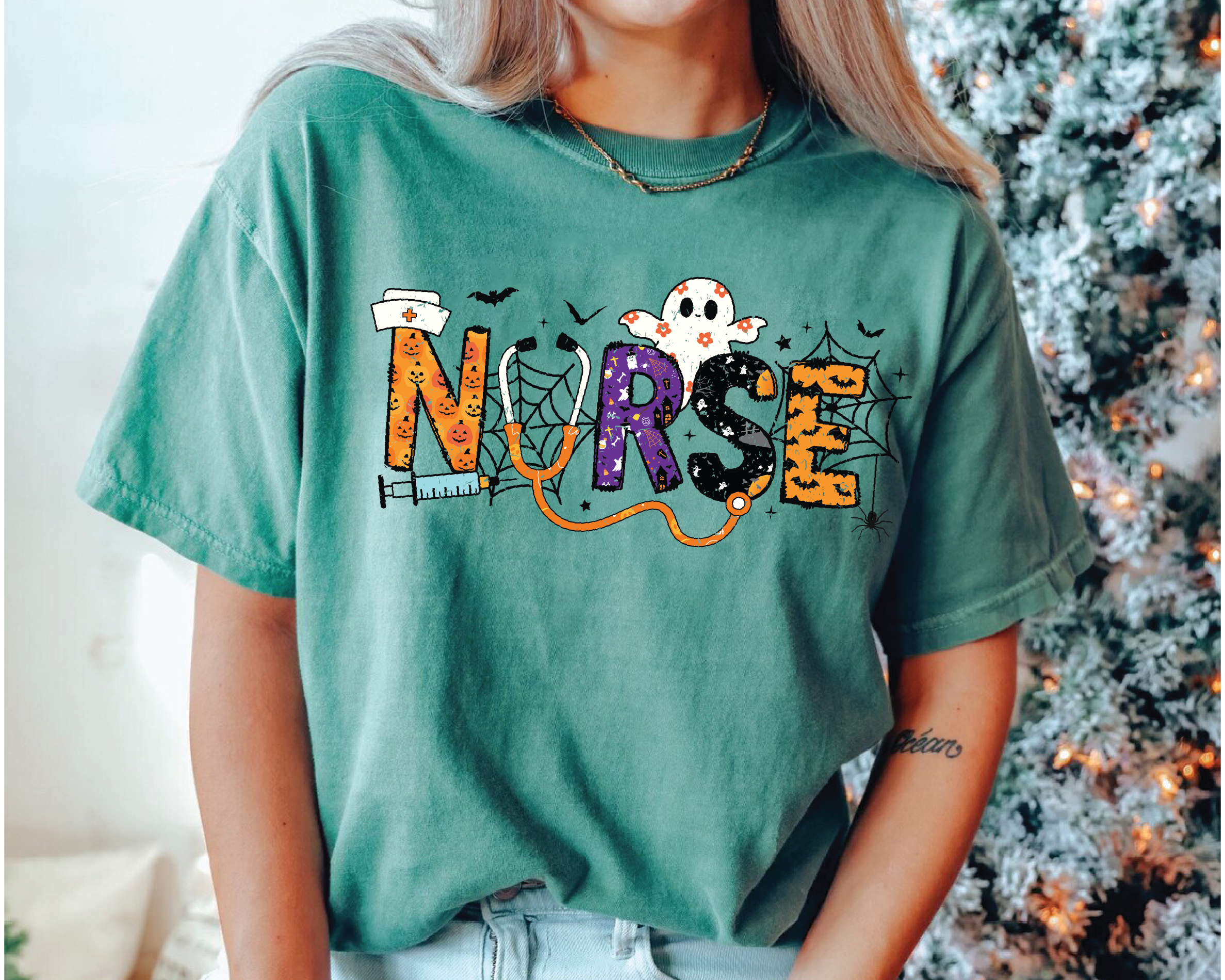 Halloween Nurse Shirt – Funny Spooky Nurse Tee with Ghost