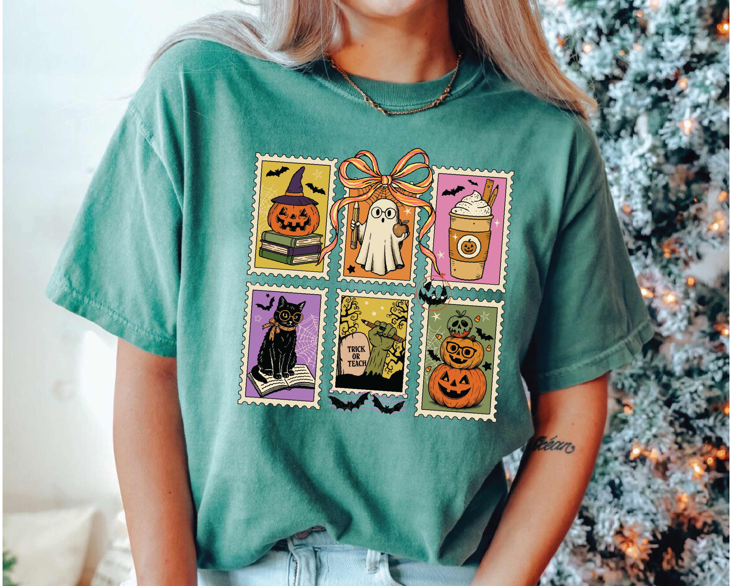 Halloween Stamp Shirt – Retro Spooky Season Tee