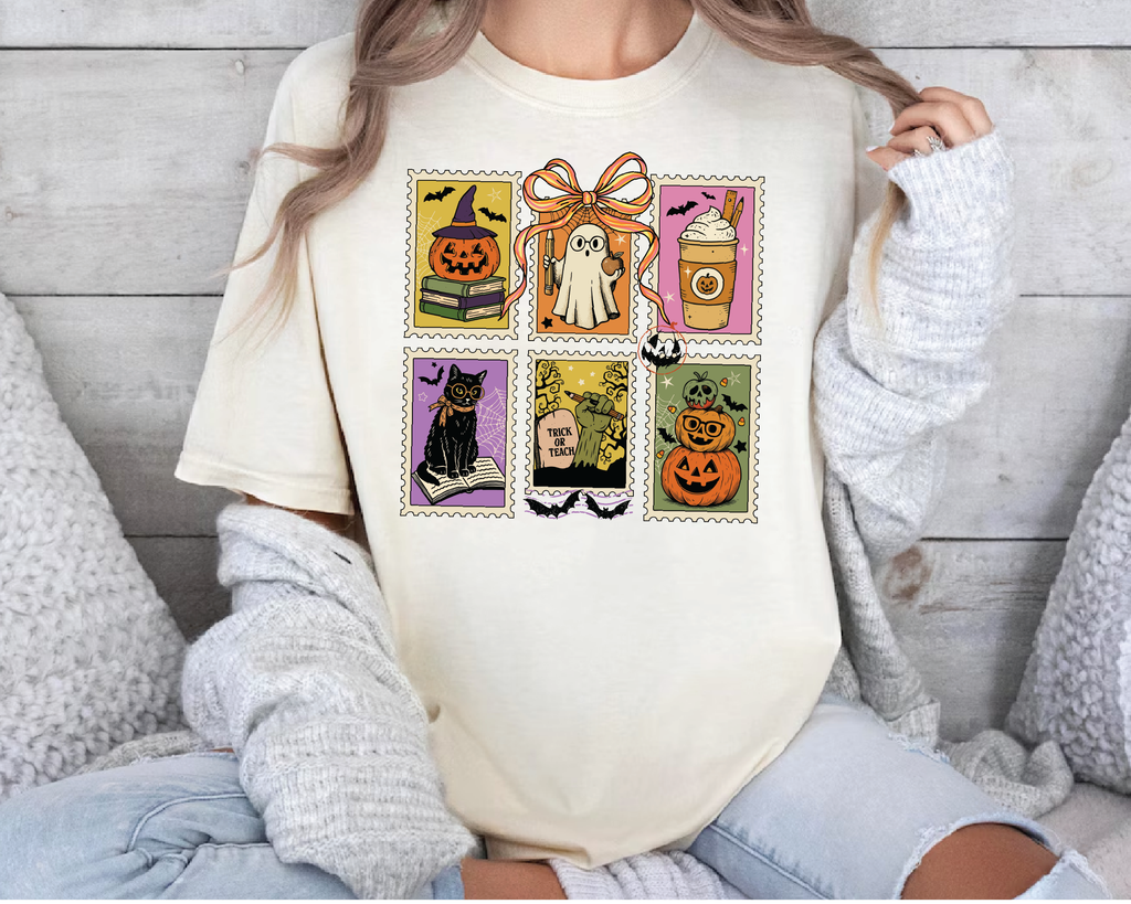 Halloween Stamp Shirt – Retro Spooky Season Tee