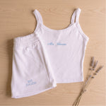 Custom Embroidered Mrs. Lounge Set - Personalized Bride Tank & Shorts