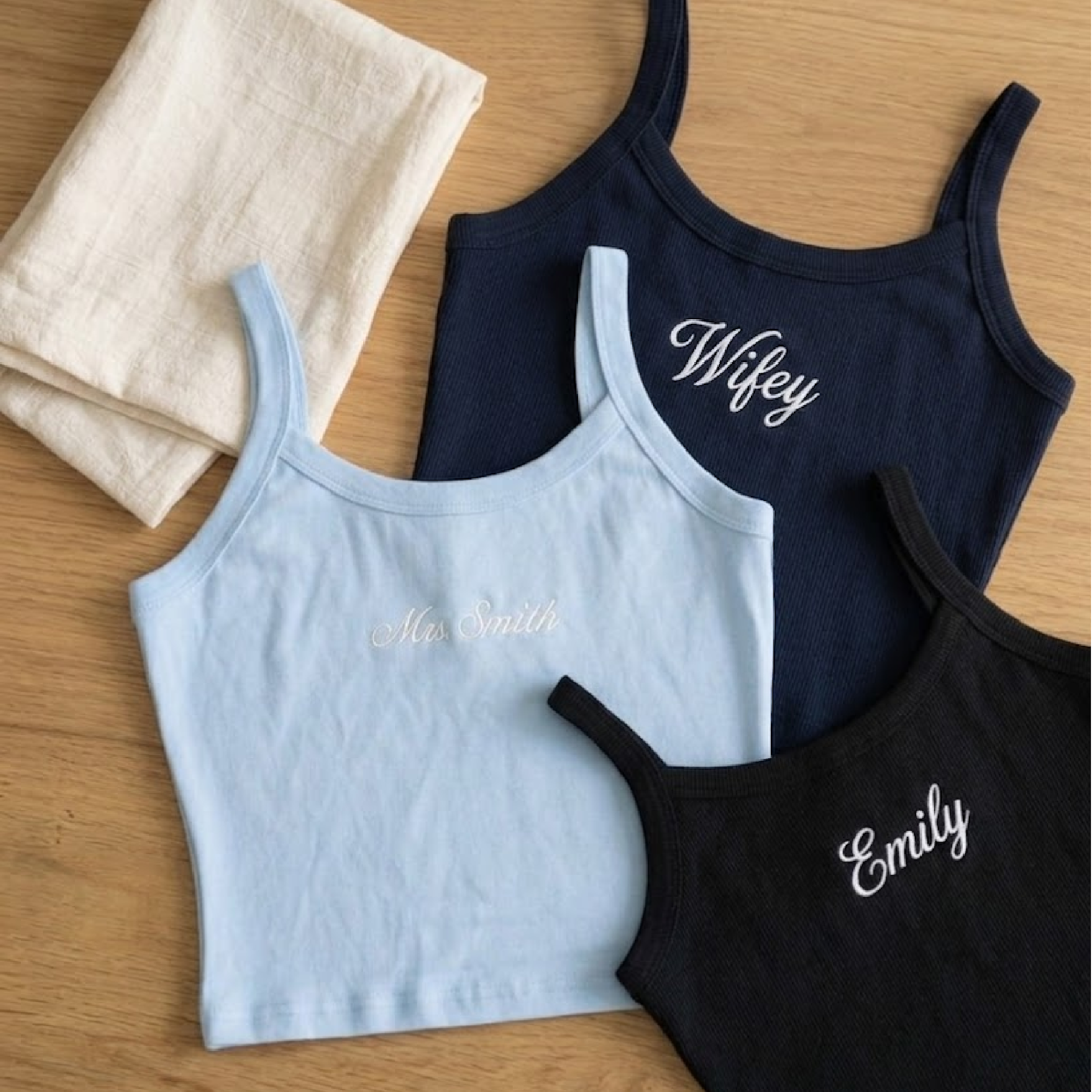 Custom Embroidered Tank Top | Personalized Name Cami