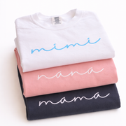 Custom Embroidered Family Nickname Shirt | Comfort Colors 1717