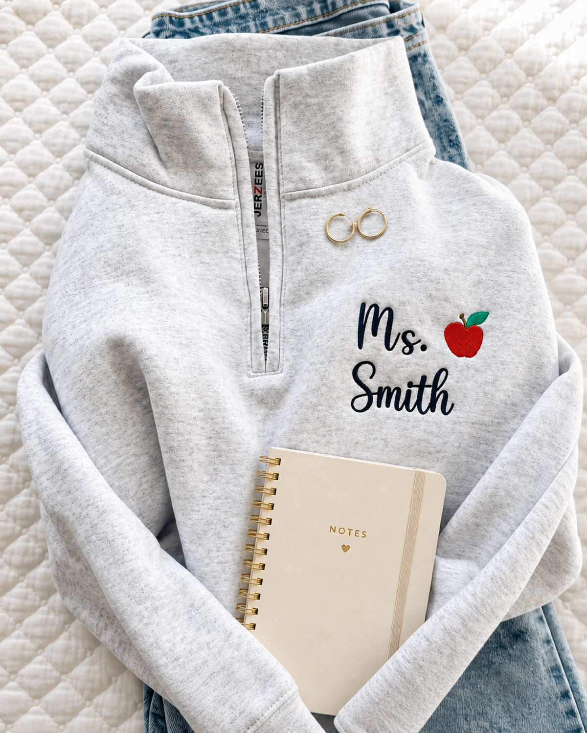 Personalized Teacher Quarter Zip Sweatshirt