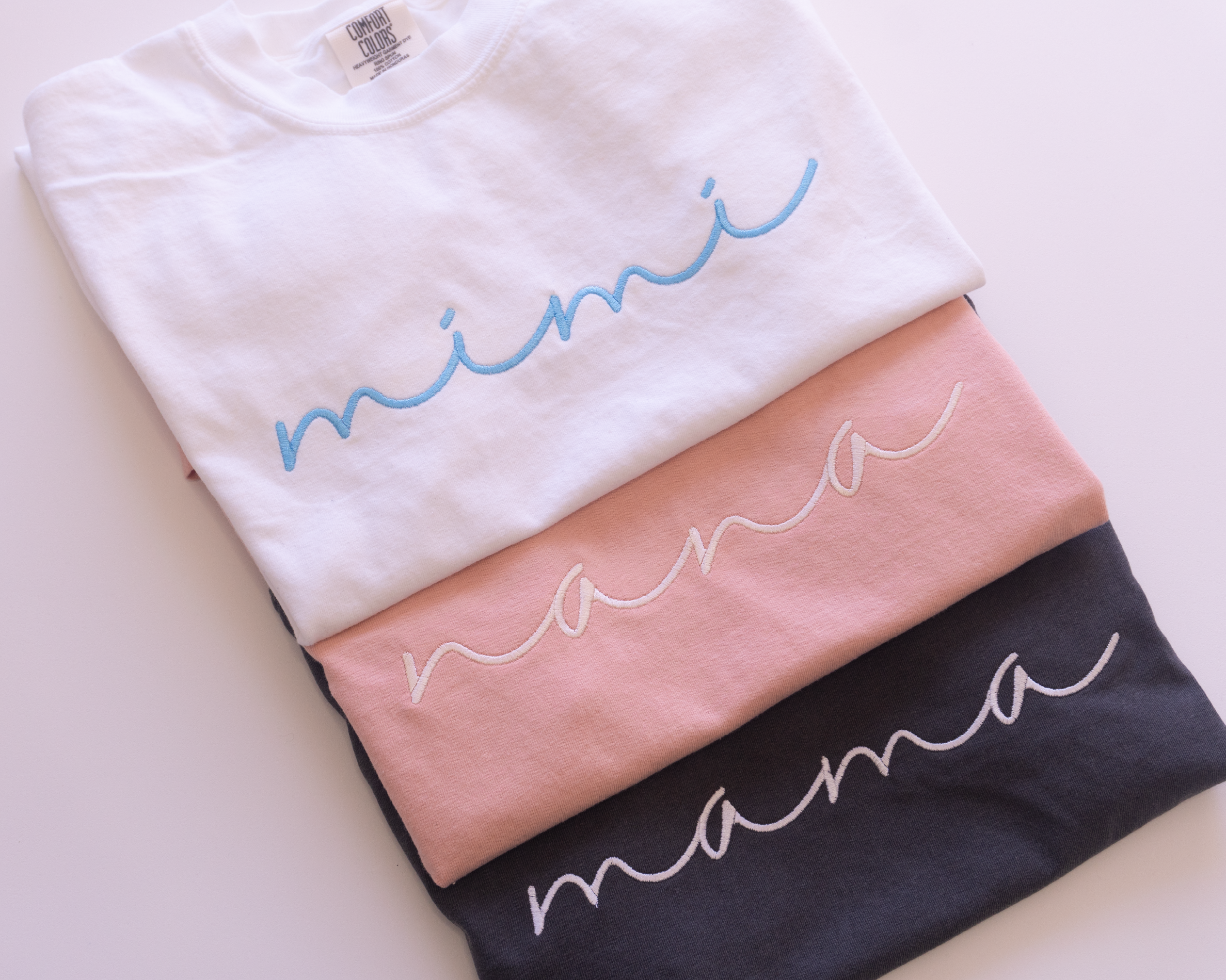 Custom Embroidered Family Nickname Shirt | Comfort Colors 1717