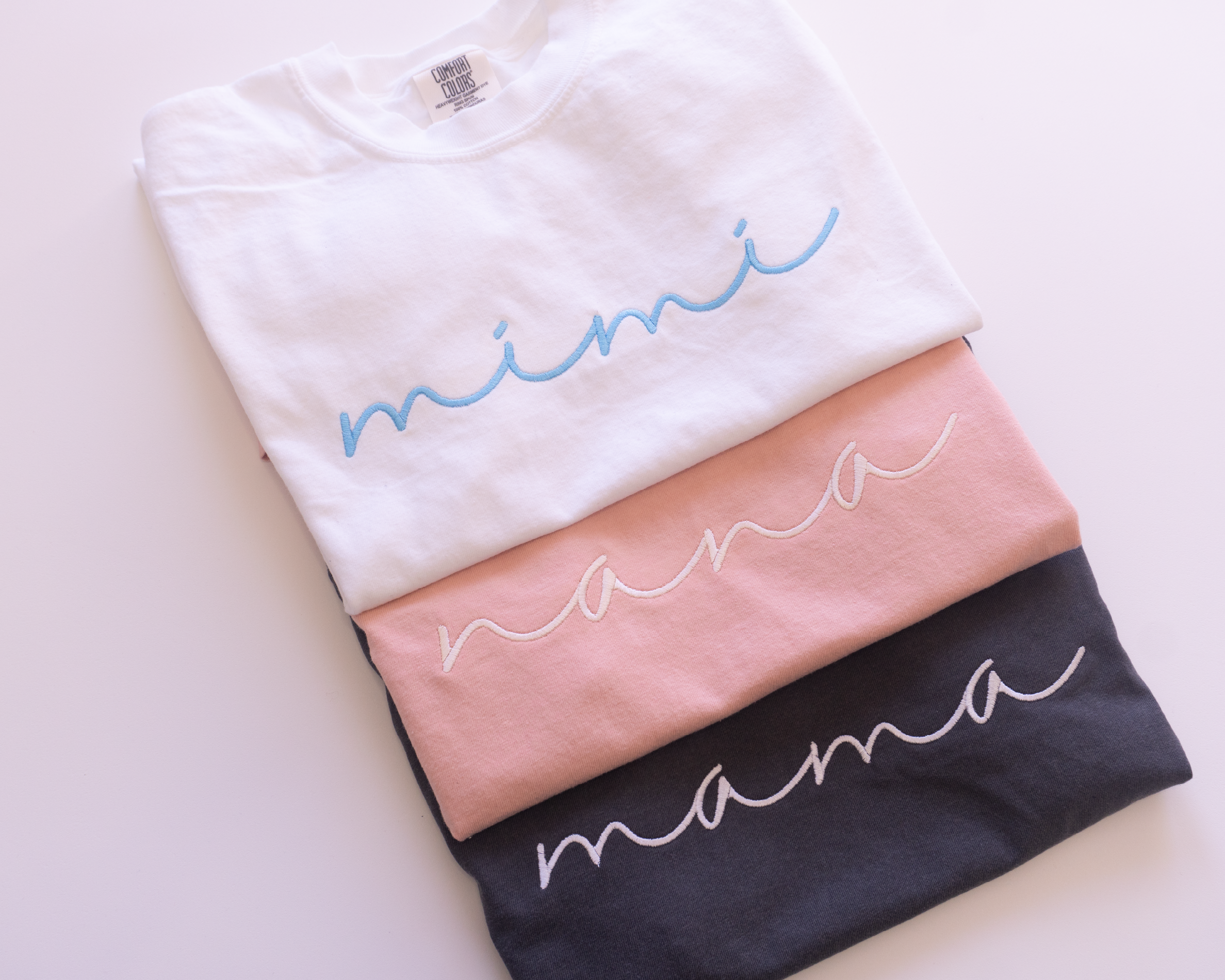 Custom Embroidered Family Nickname Shirt | Comfort Colors 1717