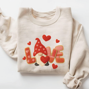 Valentine's Day Gnome Sweatshirt - Faux Embroidery Love Crewneck - vl20