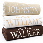 Custom Embroidered Mrs. Sweatshirt - Script & Serif Last Name Crewneck