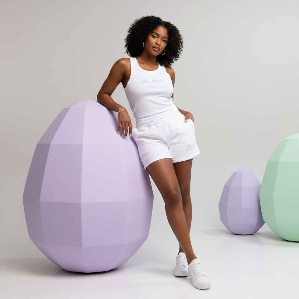 Personalized Embroidered Lounge Set – Custom Name Tank Top & Shorts