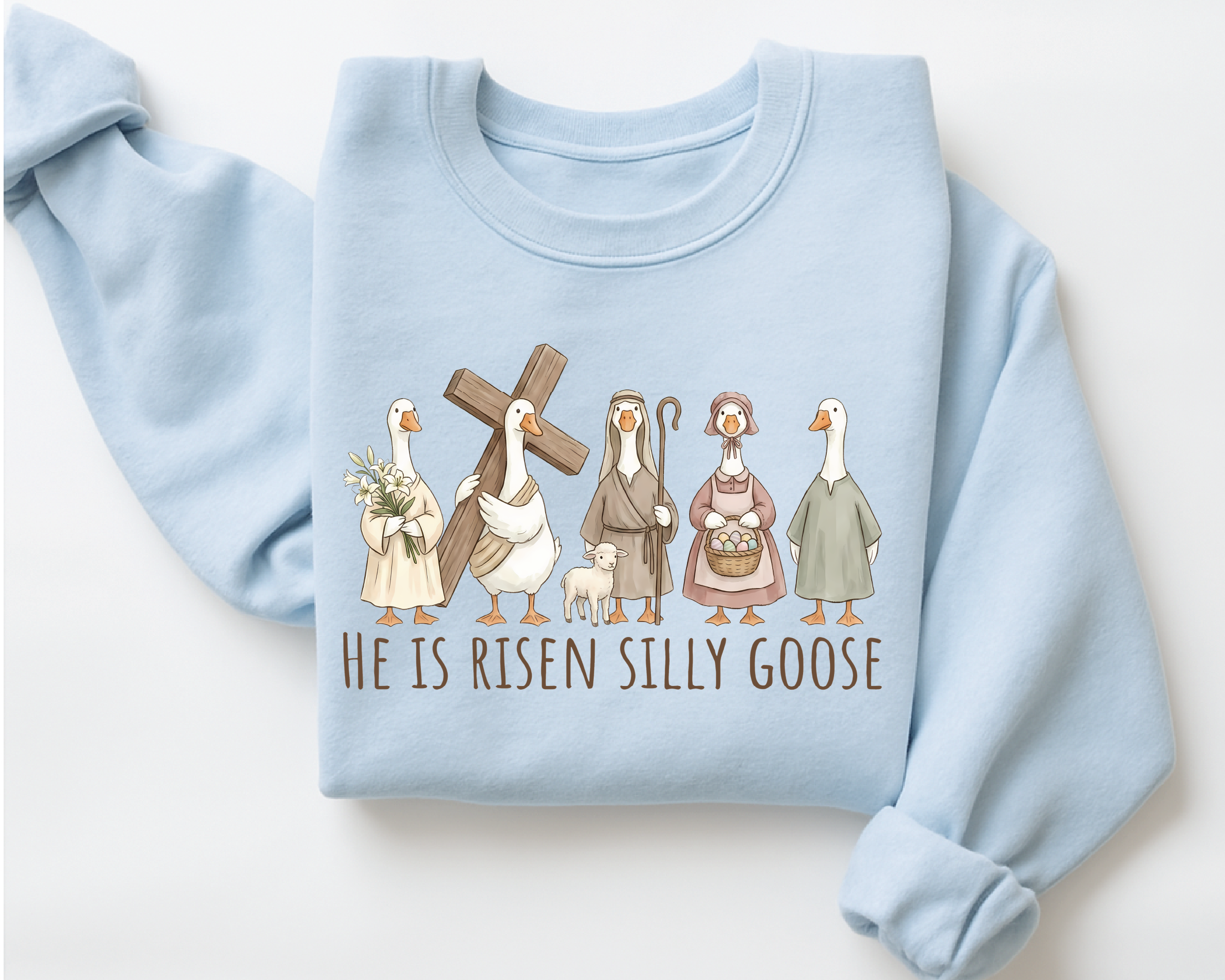 He Is Risen Silly Goose Sweatshirt - Funny Christian Easter Crewneck -